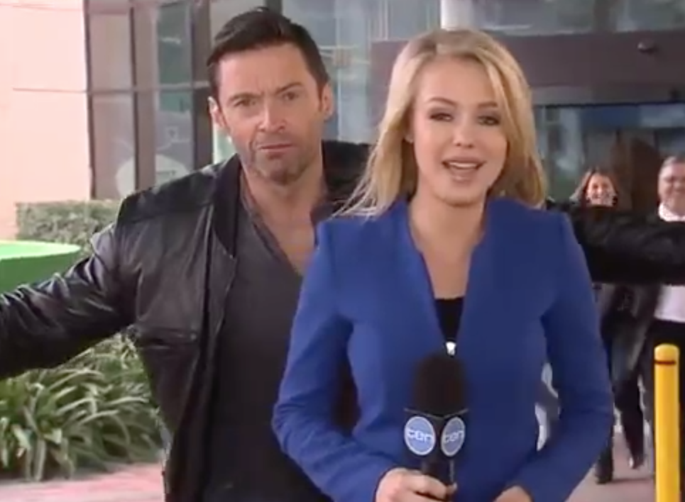 Hugh Jackman Videobombs Live News Report