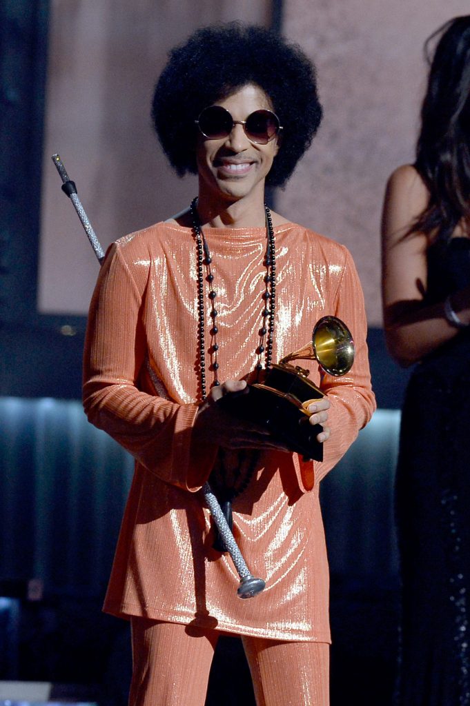 Prince On Stage At The 57th Annual GRAMMY