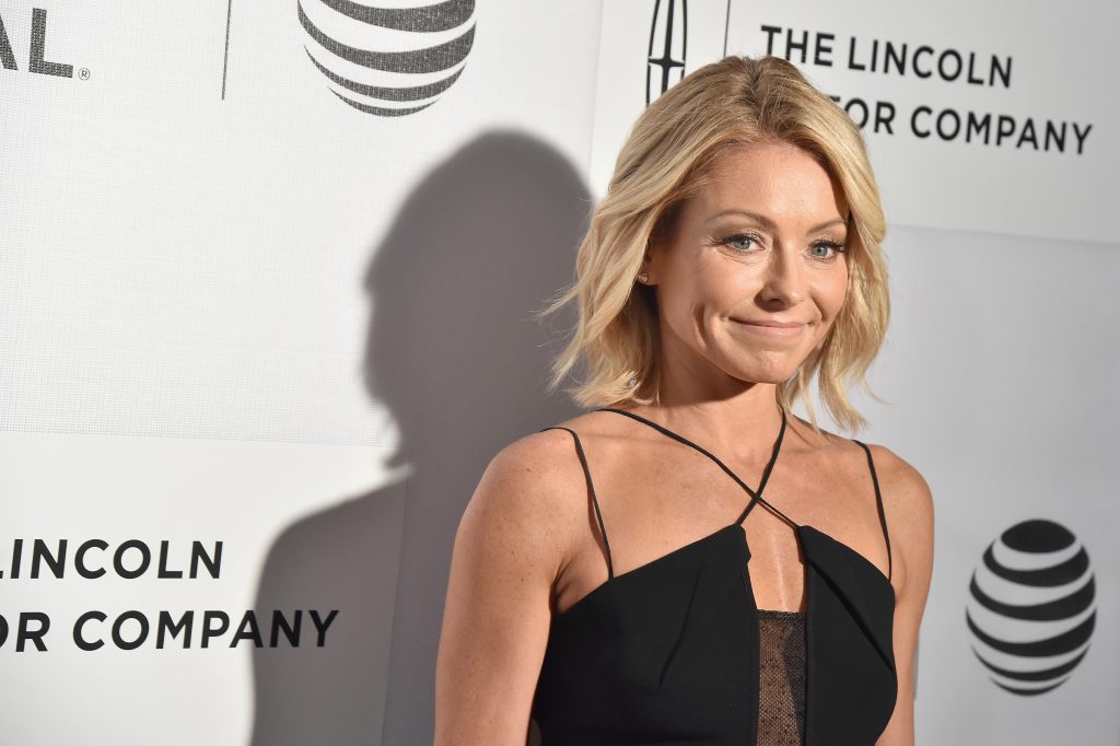 Kelly Ripa in black jumpsuit