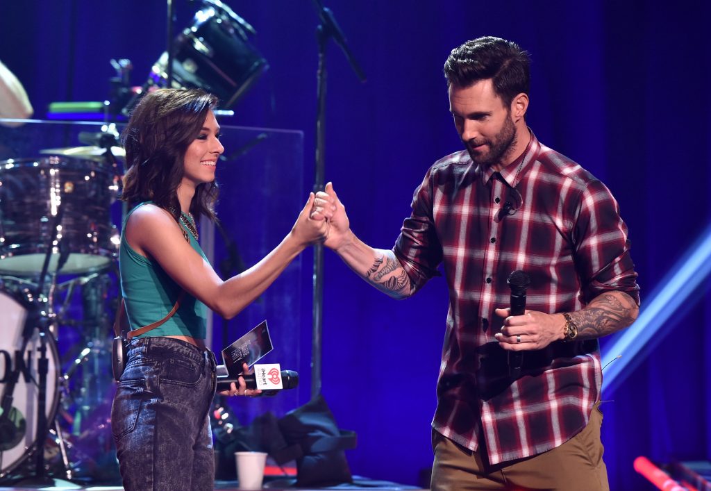 Christina Grimmie and Adam Levine