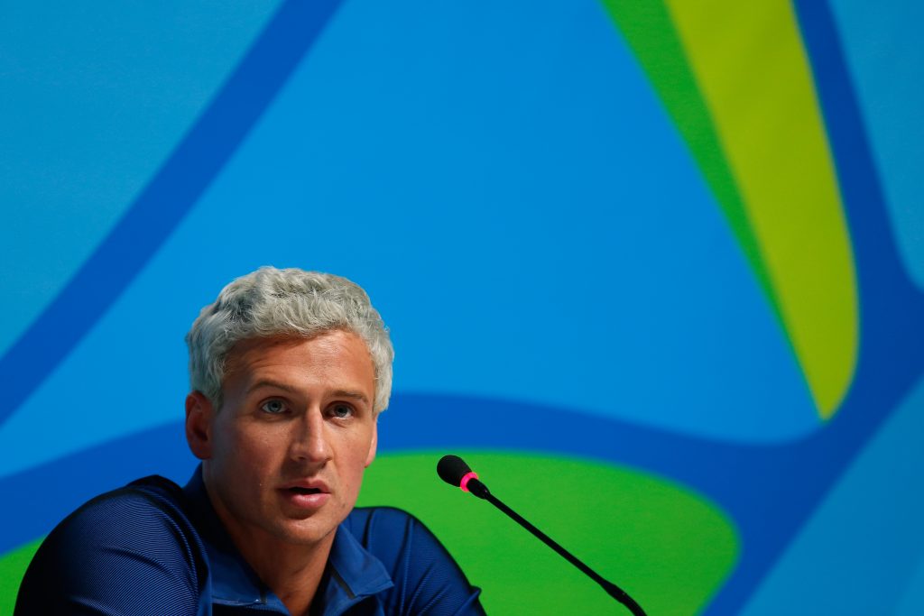 Ryan Lochte at a Mic
