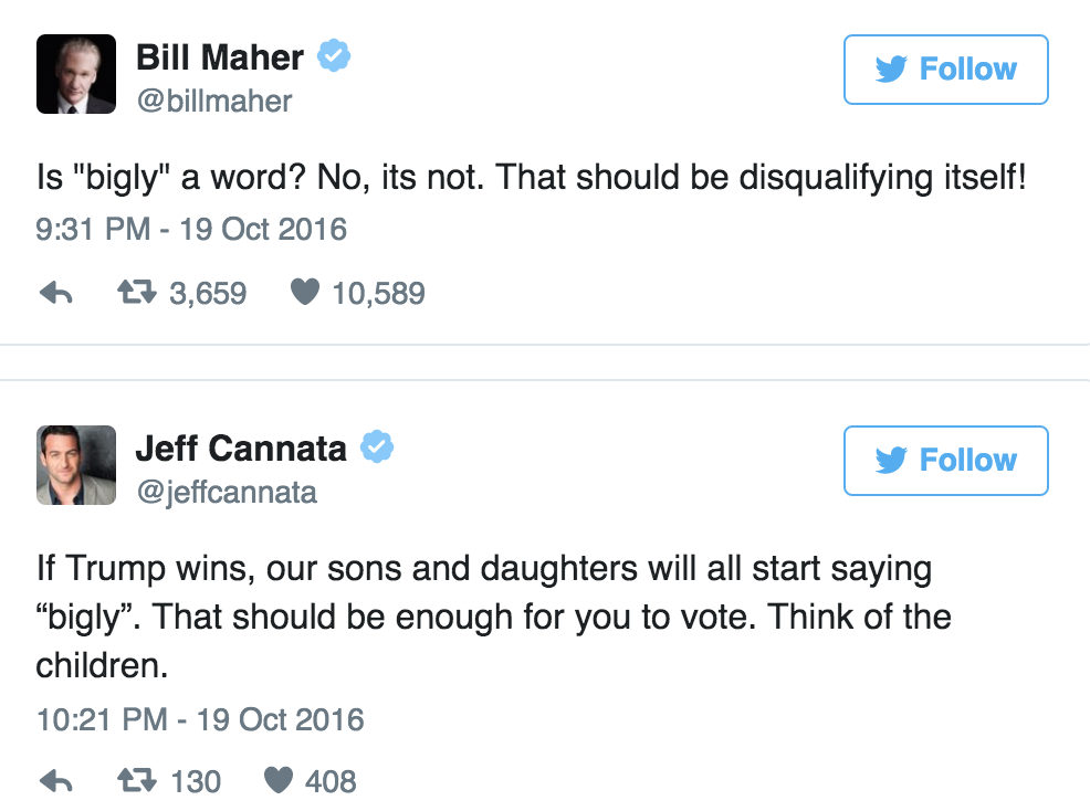 Bigly or Big League? The True Debate Rages On The Hollywood Gossip