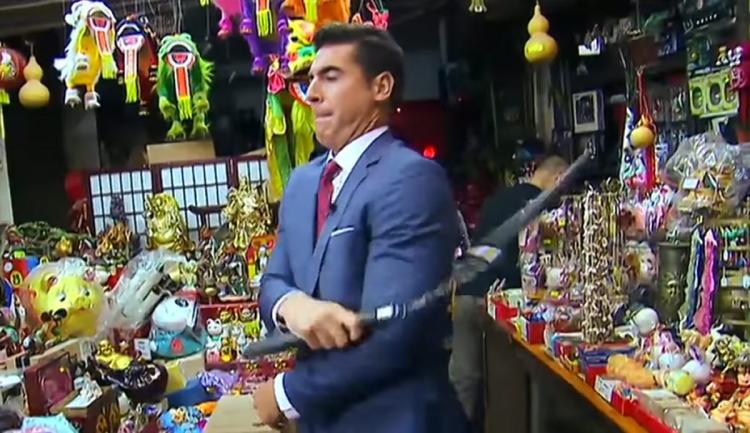 Jesse Watters With Nunchucks