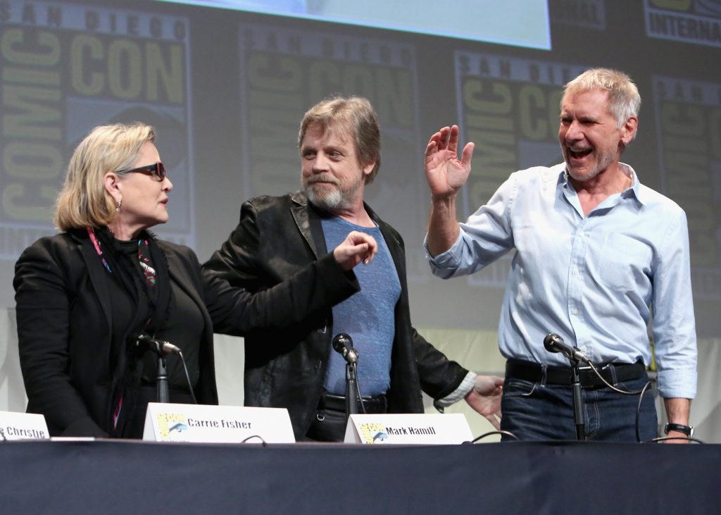 Carrie Fisher, Mark Hamill and Harrison Ford