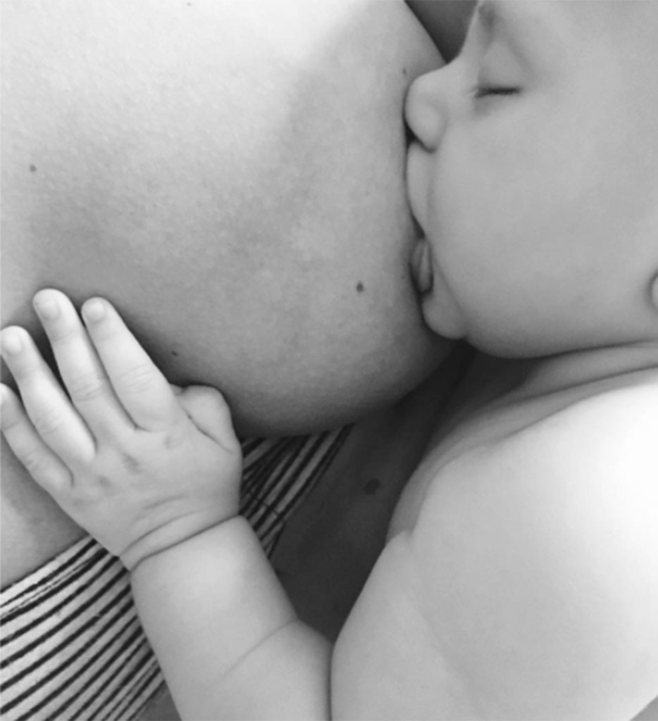 Candice Swanepoel Breastfeeds
