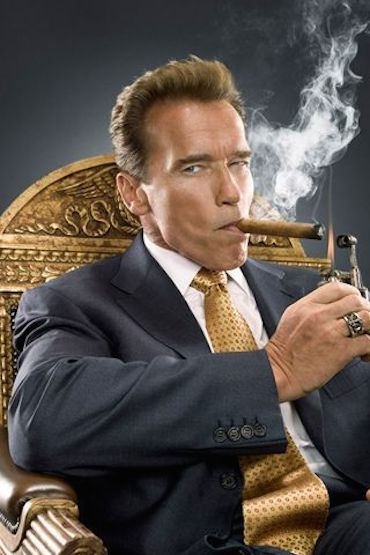 Arnold Schwarzenegger with a Cigar