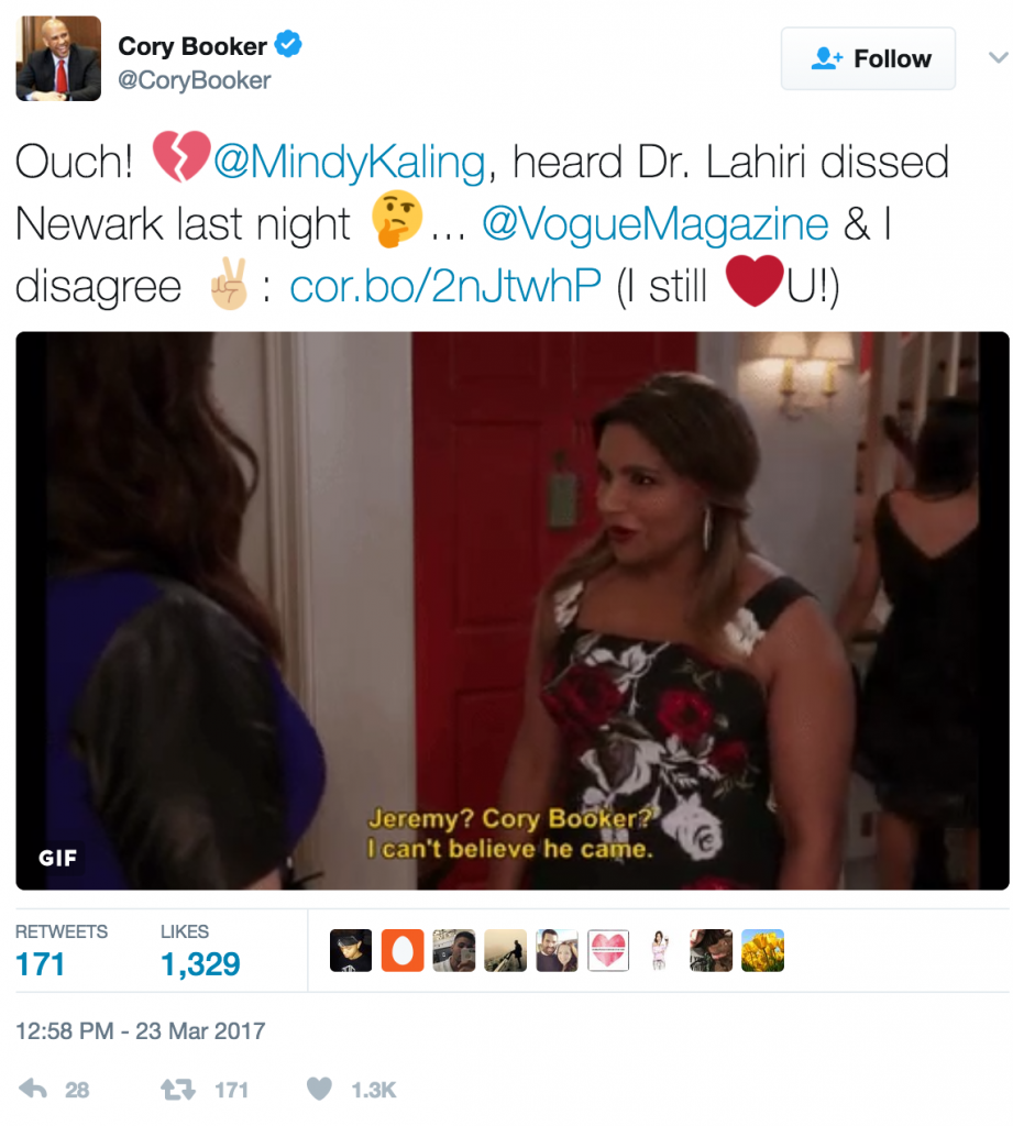 Cory Booker Asks Out Mindy Kaling!!!!! The Hollywood Gossip