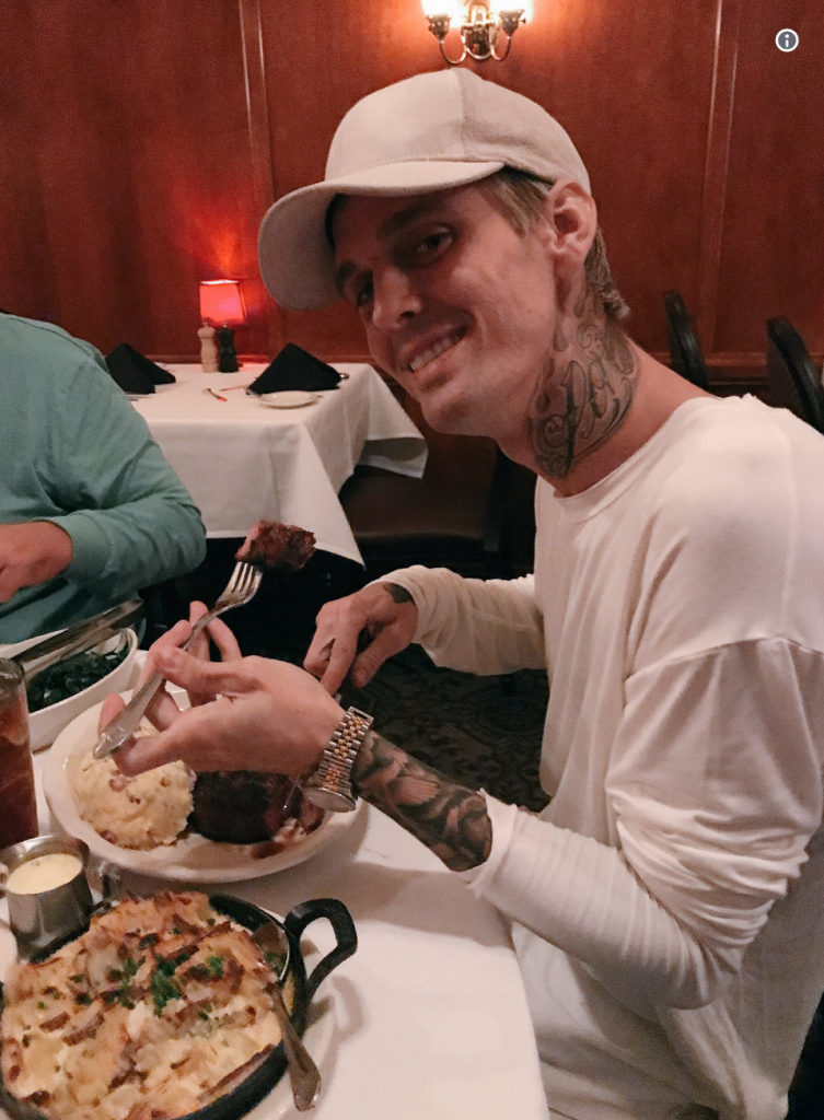 Aaron Carter at Dinner