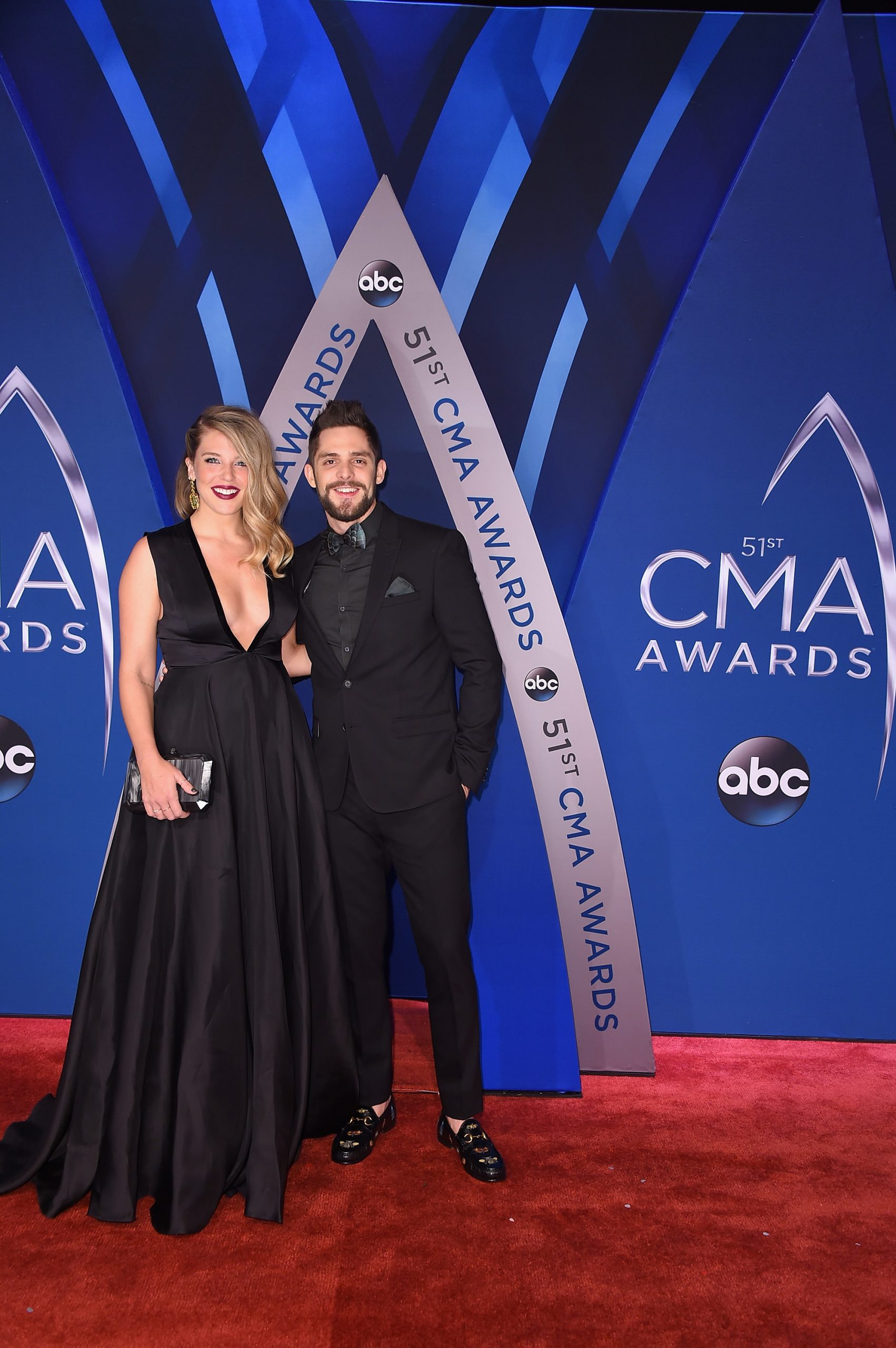 Lauren Akins and Thomas Rhett at CMAs