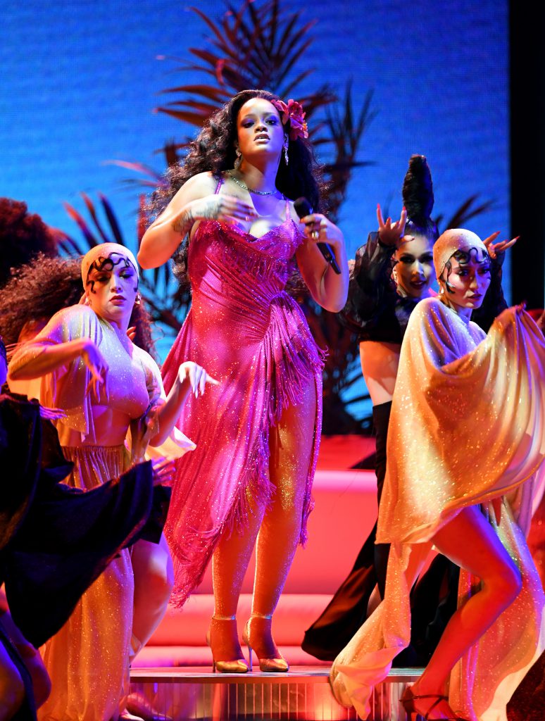 Rihanna Performs at Grammys