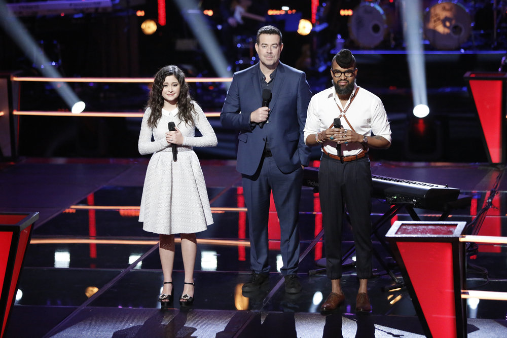 Livia Faith, Carson Daly, Terrence Cunningham on The Voice