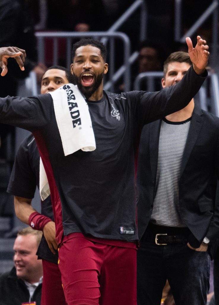 Tristan Thompson Celebrates Hard