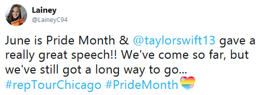 Tweets echoed Taylor's words