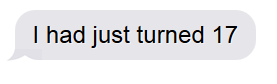 She clarifies that she was very young at the time