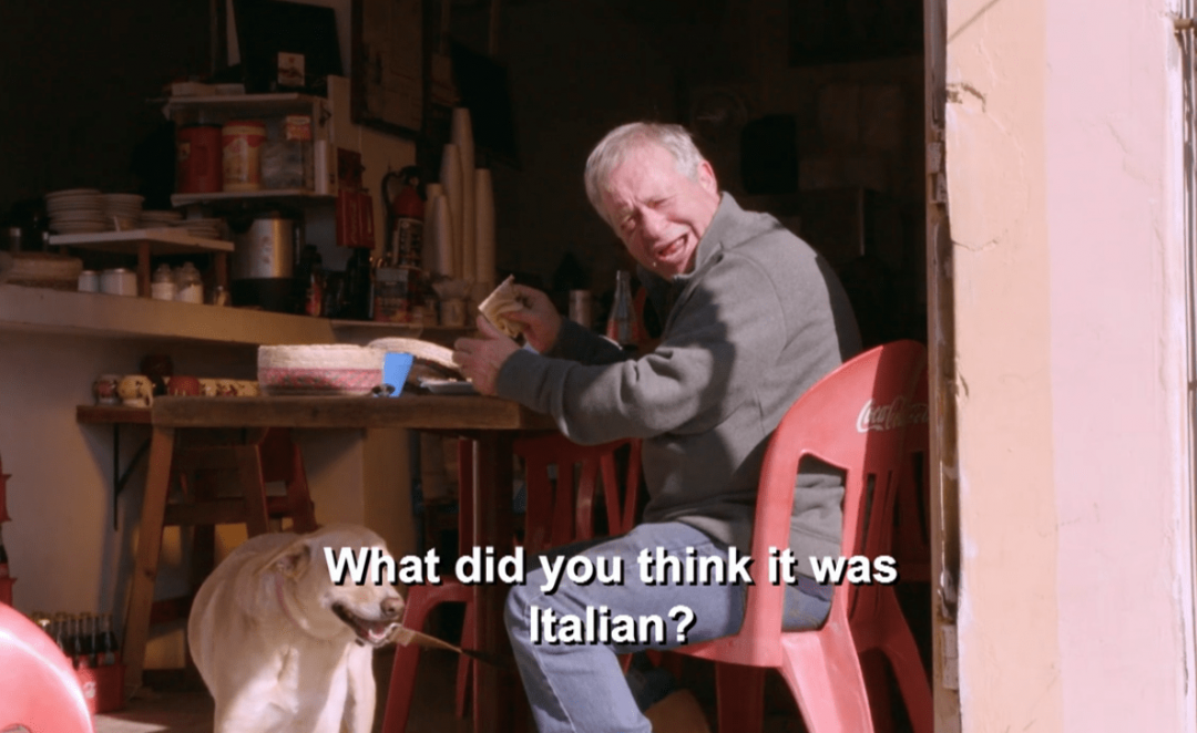 Kenneth asks what kind of food a restaurant serves