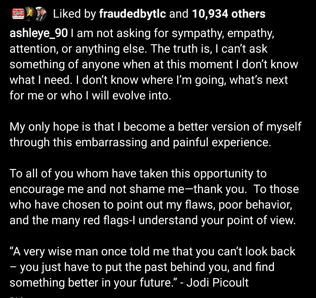 She even seemed to blame herself