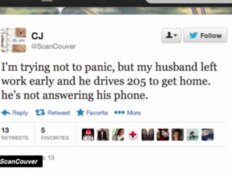 Woman Unknowingly Live Tweets Her Own Husband's Fatal Car Crash The
