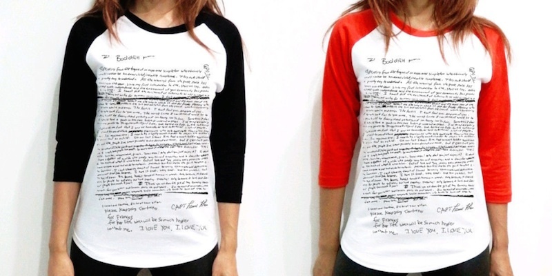 Kurt Cobain Suicide Note Shirts - The Hollywood Gossip