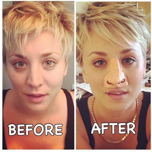 Kaley Cuoco Nose Job Joke Wins Instagram The Hollywood Gossip