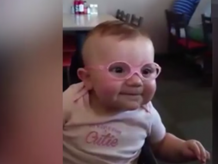 Baby Puts on Glasses, Sees Parents for First Time The Hollywood Gossip
