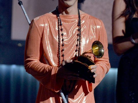 Prince On Stage At The 57th Annual GRAMMY