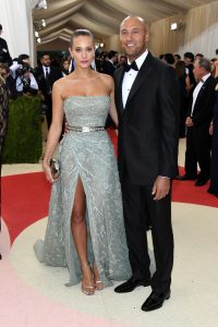 Hannah Davis and Derek Jeter: 2016 Costume Institute Gala
