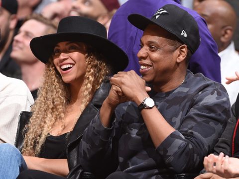 Beyoncé And Jay Z At Oklahoma City Thunder v Los Angeles Clippers