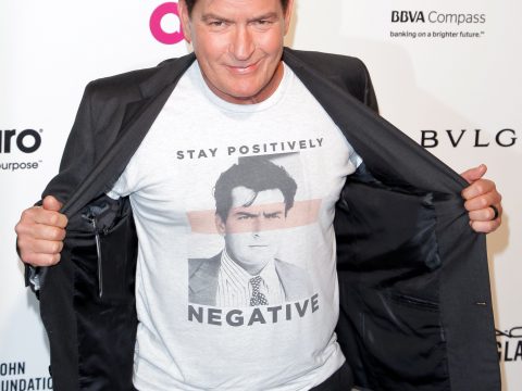 Charlie Sheen Shows Off Shirt