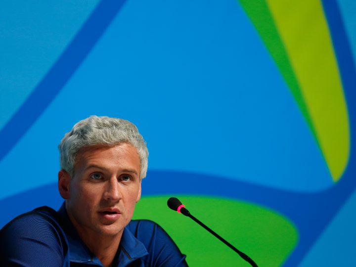 Ryan Lochte at a Mic