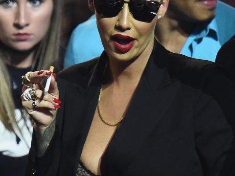 Amber Rose with a Cigarette