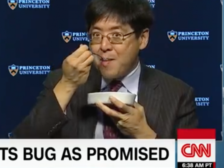 Pollster Keeps Promise, Eats Bug Because Donald Trump is President