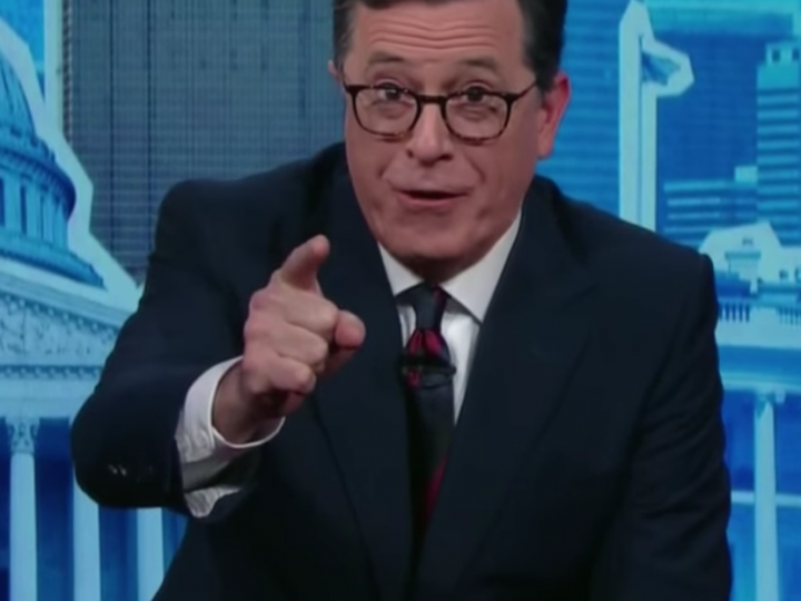 Stephen Colbert Reacts in Real Time to Donald Trump as President