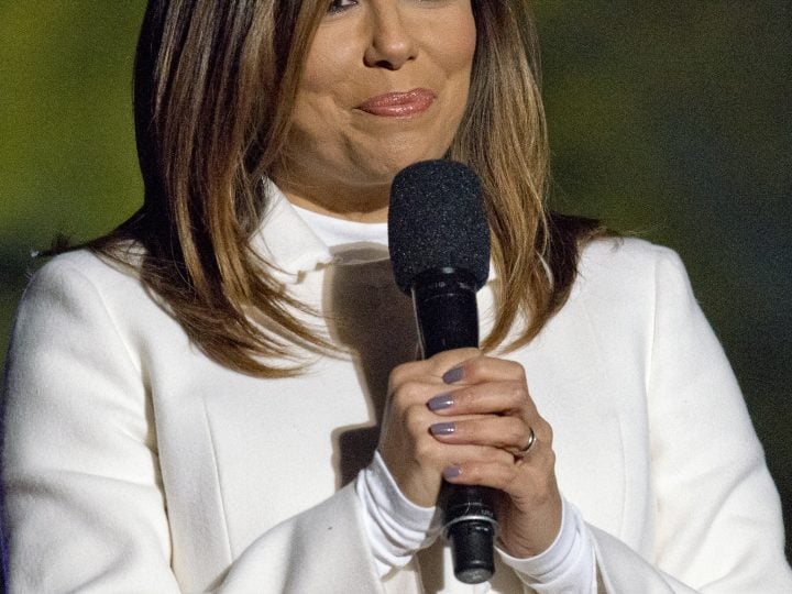 Eva Longoria in a White Winter Jacket Photo