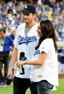 Mila Kunis and Ashton Kutcher: Go Dodgers!