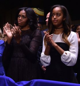 Malia Obama and Michelle Obama