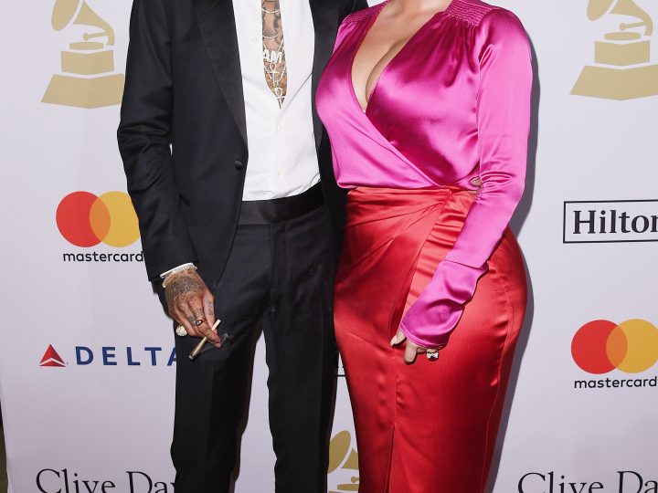 Amber Rose and Wiz Khalia at Pre-Grammy Gala