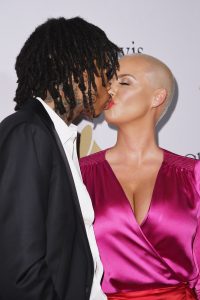 Amber Rose and Wiz Khalifa Kiss