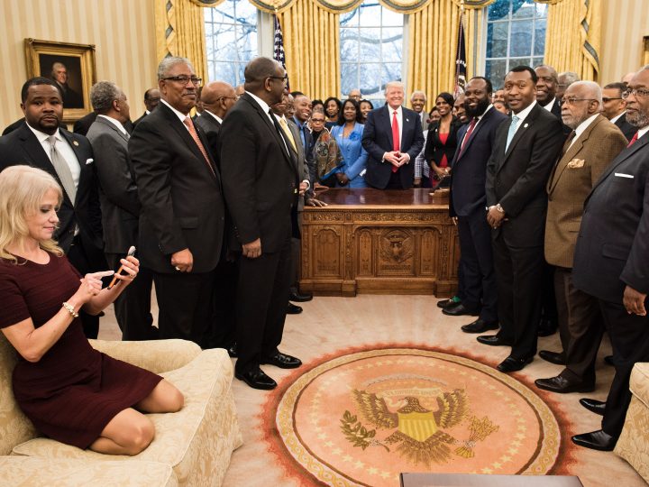 Kellyanne Conway in the Oval Office