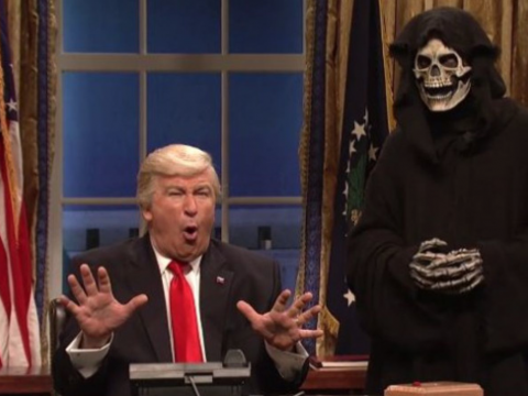 Steve Bannon as the Grim Reaper