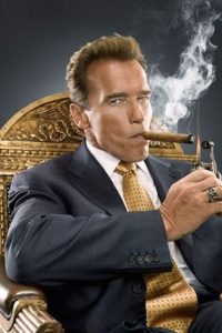 Arnold Schwarzenegger with a Cigar