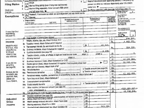Donald Trump Tax Return, Page 1