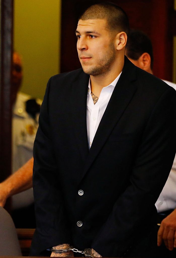 Aaron Hernandez in Cuffs