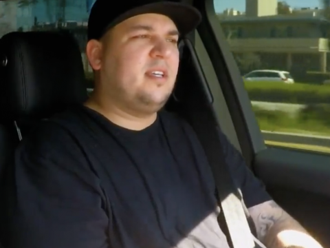 Rob Kardashian in a Car