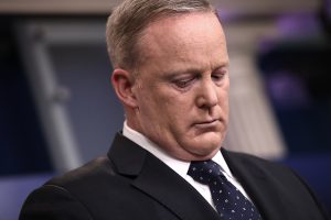 Sean Spicer Looking Down
