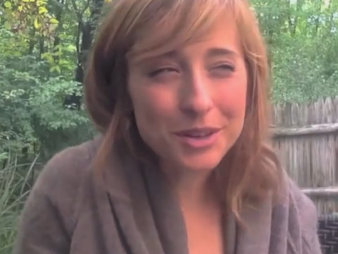 Allison Mack Squints in Sunlight