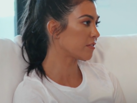Kourtney Kardashian Listening to Scott Disick