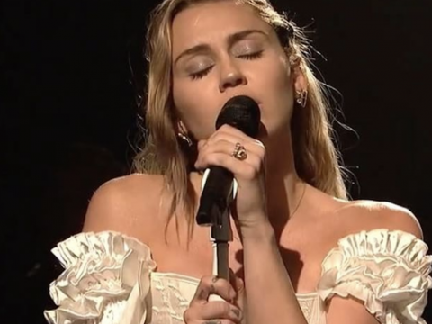 Miley Cyrus on Saturday Night Live Stage