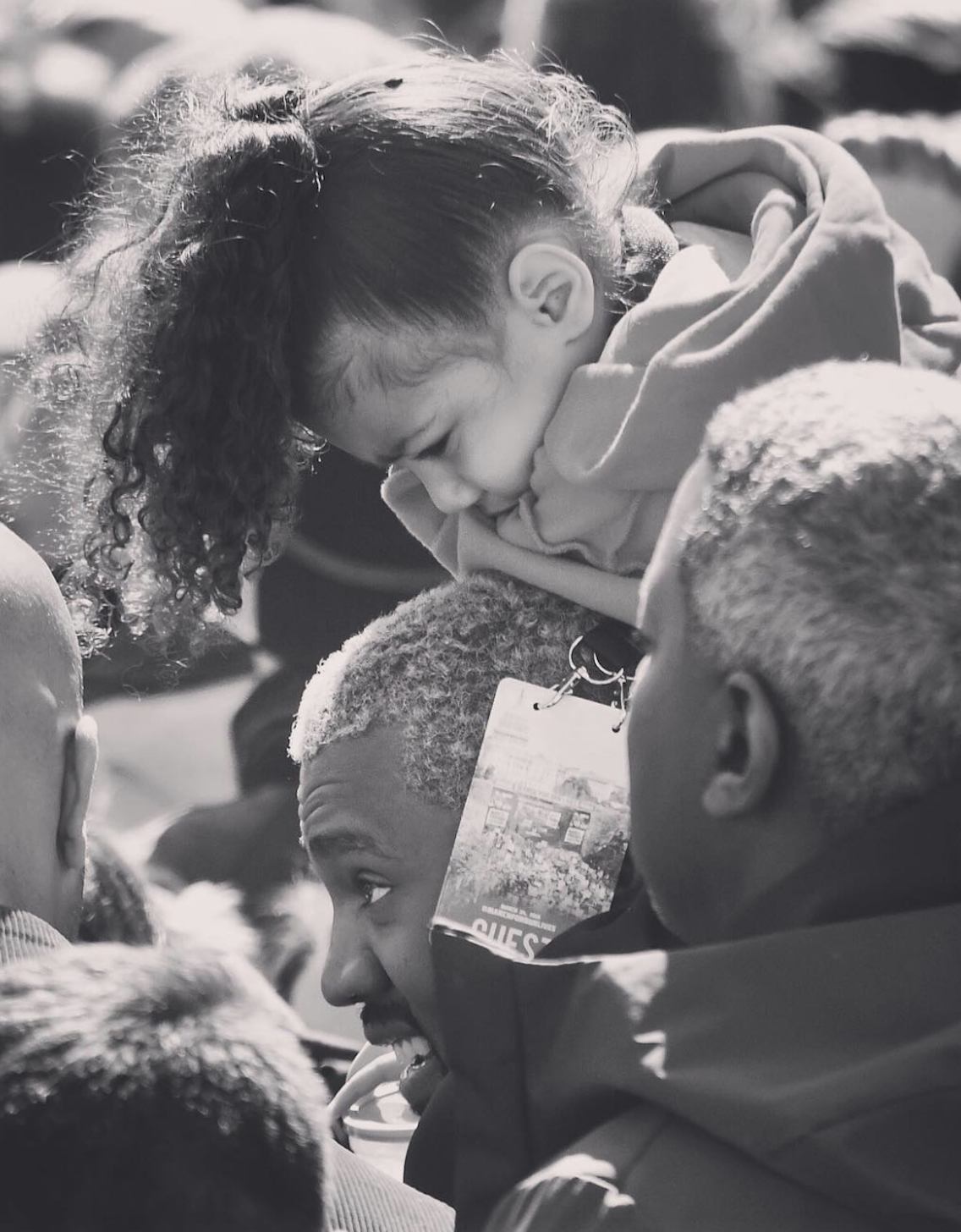 Kanye West with Daughter - The Hollywood Gossip