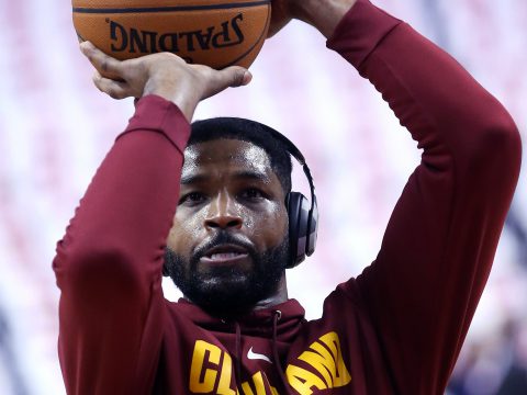 Tristan Thompson Warms Up