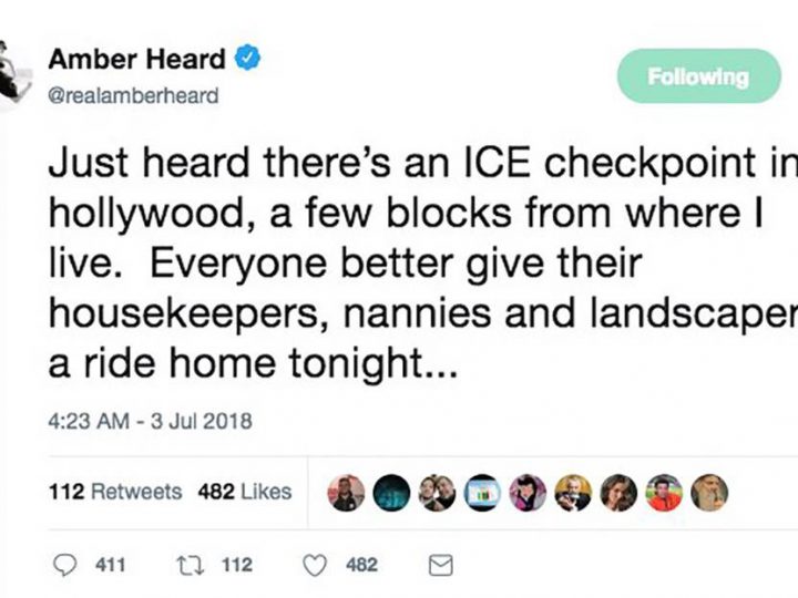 Amber Heard tweet The Hollywood Gossip